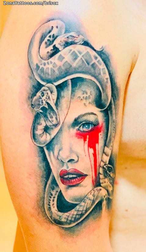 Tattoo photo Faces, Snakes, Animals