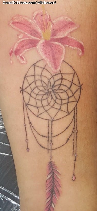 Tattoo photo Flowers, Dreamcatcher