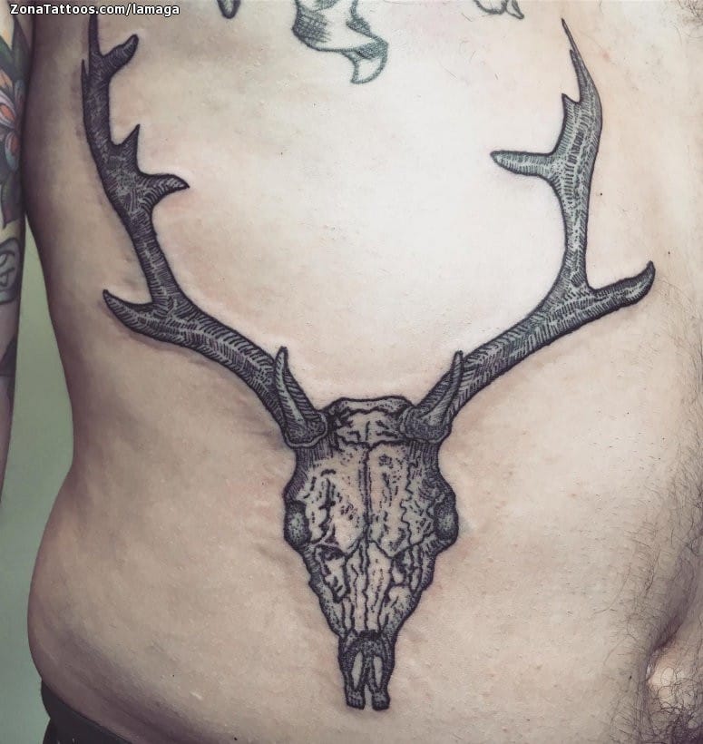 Tattoo photo Skeletons, Horns