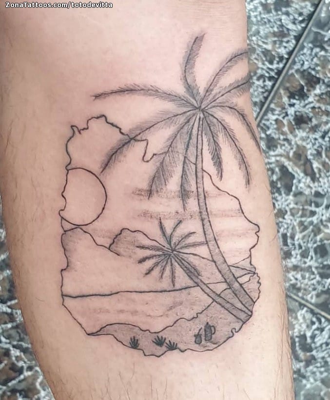 Tattoo photo Landscapes, Palm trees