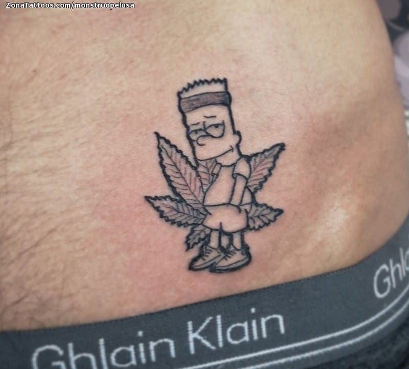 Foto de tatuaje Los Simpson, Marihuana, Series de TV