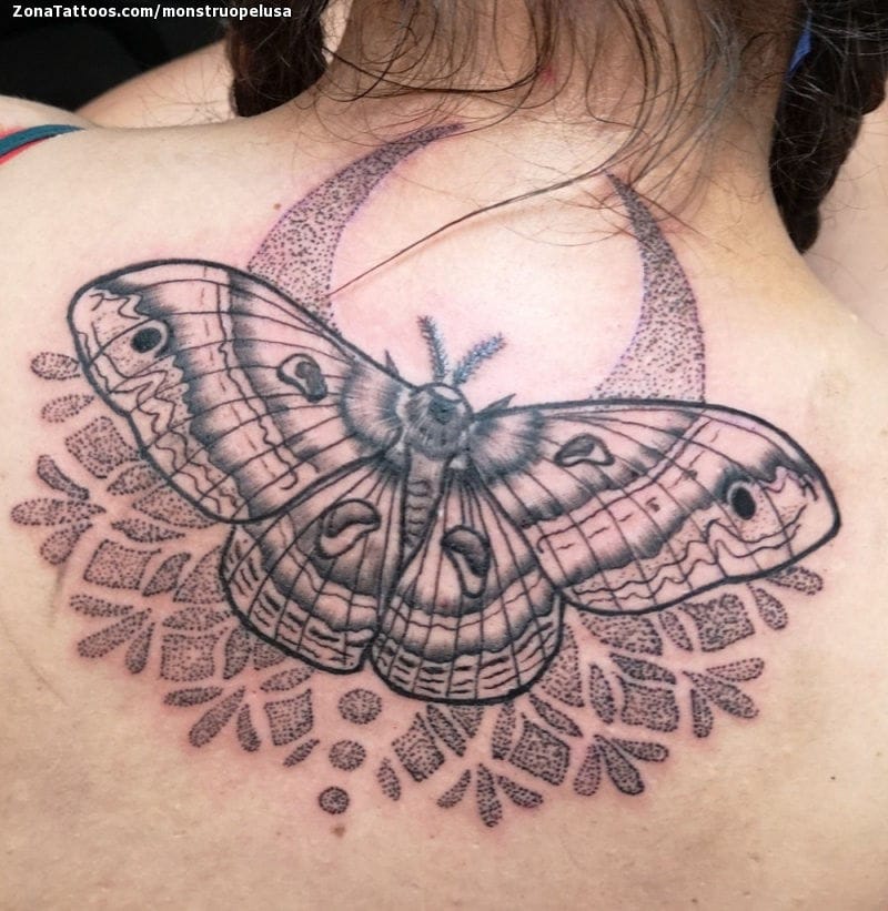 Foto de tatuaje Polillas, Insectos, Espalda