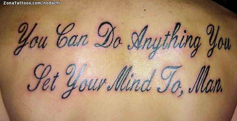 Foto de tatuaje Frases, Letras, Espalda