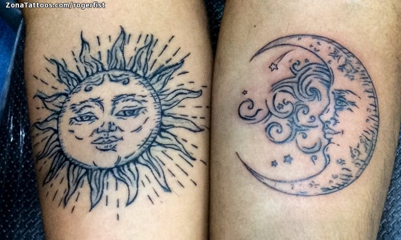 Tattoo photo Suns, Moons, Astronomy