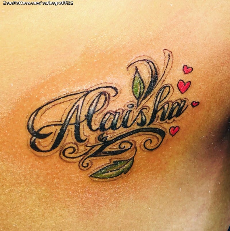 Foto de tatuaje Alaisha, Nombres, Letras