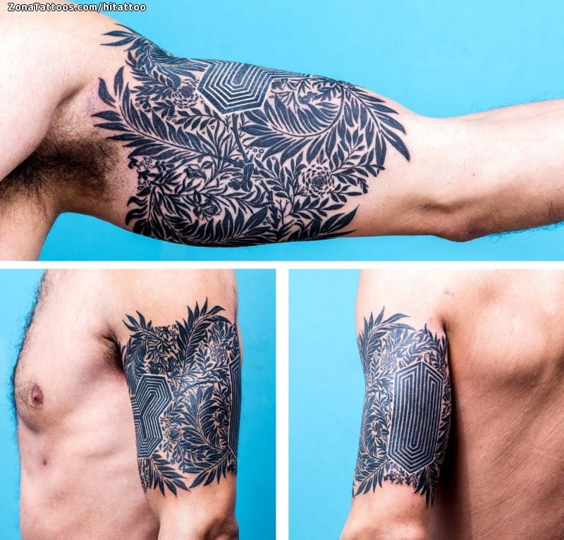Foto de tatuaje Plantas, Bíceps, Geométricos