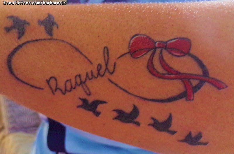 Tattoo photo Infinity, Ribbons, Raquel
