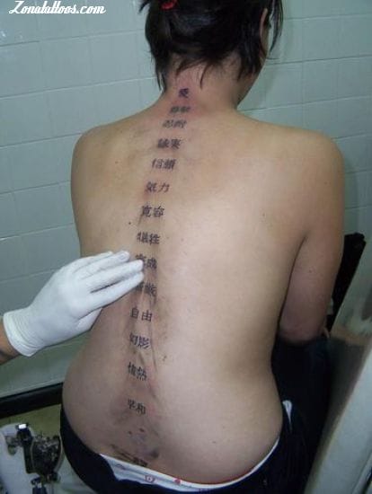 Tattoo of Chinese, Spine