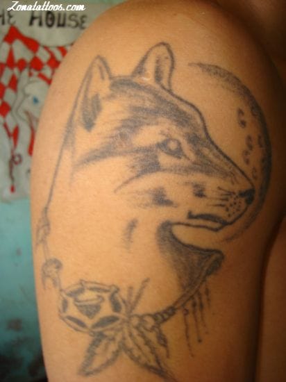 Tattoo photo Wolfs, Indians, Animals