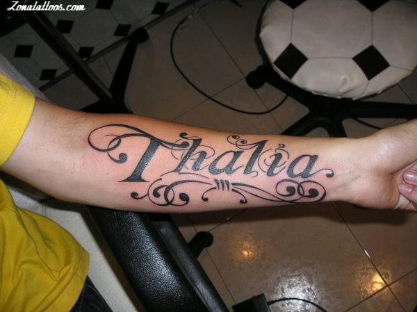 Tattoo Of Names Letters Thalia