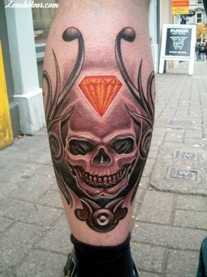 Tattoo photo Diamods, Skulls