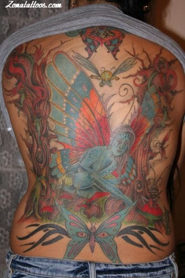 Foto de tatuaje Hadas, Fantasía, Espalda