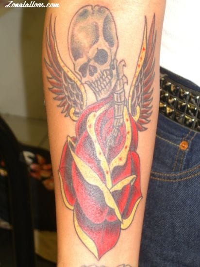 Tattoo photo Skulls, Wings, Roses