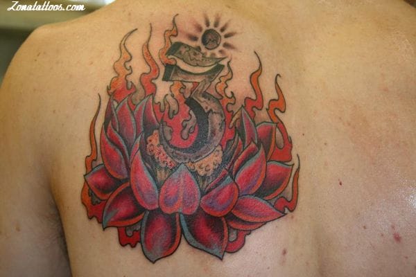 Foto de tatuaje Lotos, Flores, Om