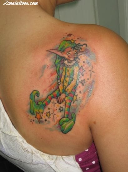 Foto de tatuaje Fantasía, Duendes, Omóplato