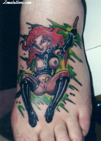 Foto de tatuaje Pie, Empeine, Chicas