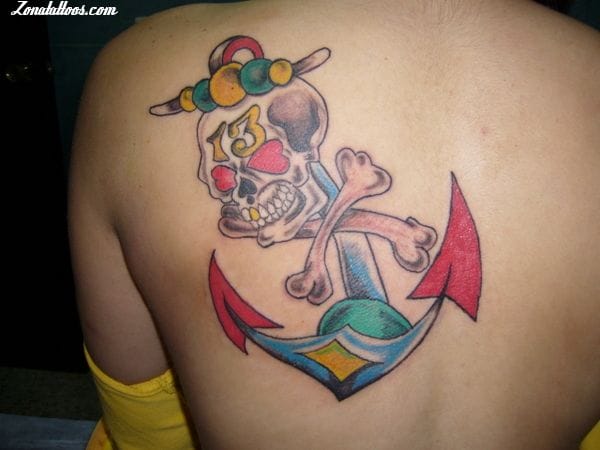 Foto de tatuaje Anclas, Calaveras