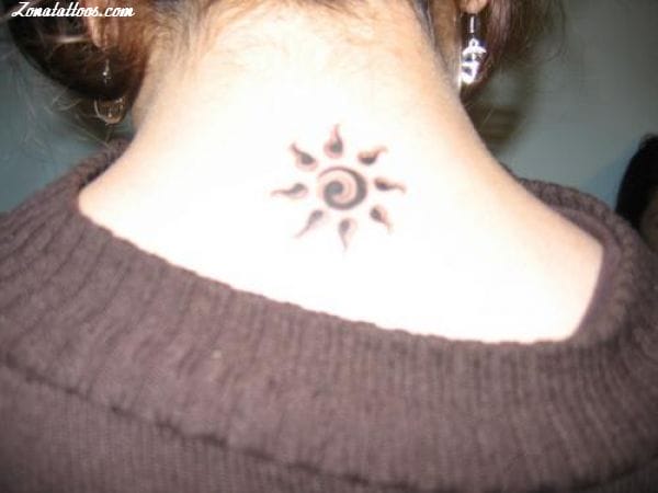 Tattoo photo Suns, Nape, Astronomy