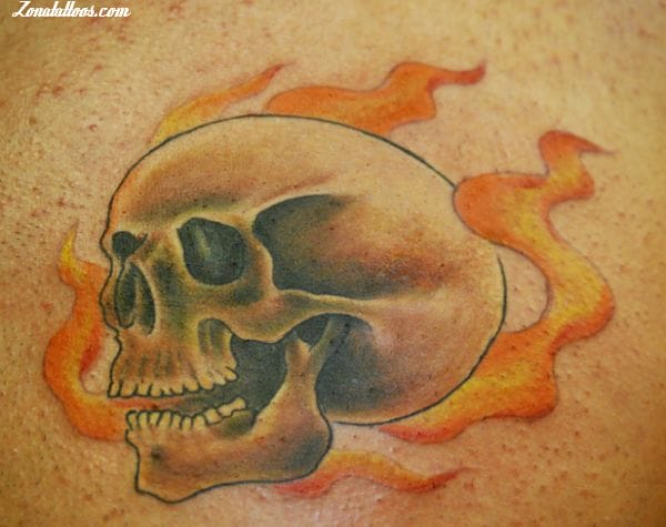 Foto de tatuaje Calaveras, Fuegos, Llamas