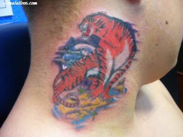 Foto de tatuaje Animales, Tigres, Cuello