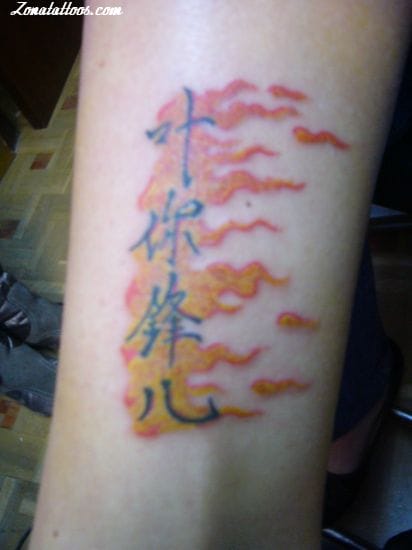 Tattoo photo Llamas, Fires, Chinese