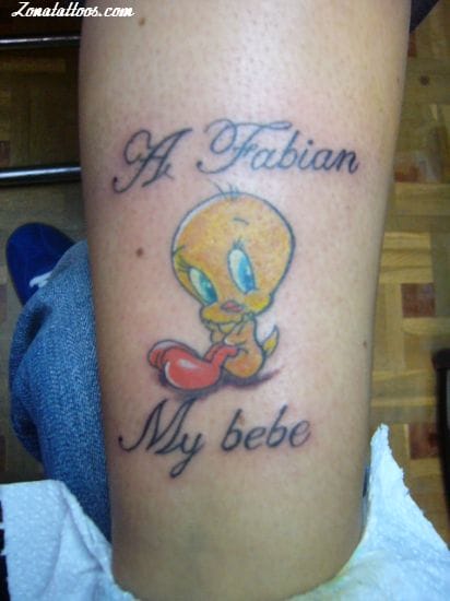 Tattoo photo Letters, Tweety, Looney Tunes