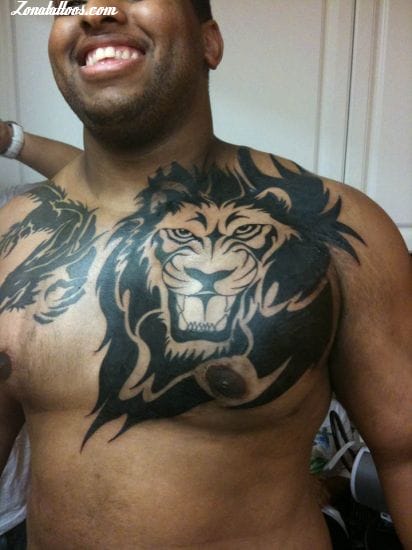 Tattoo photo Lions, Chest, Animals