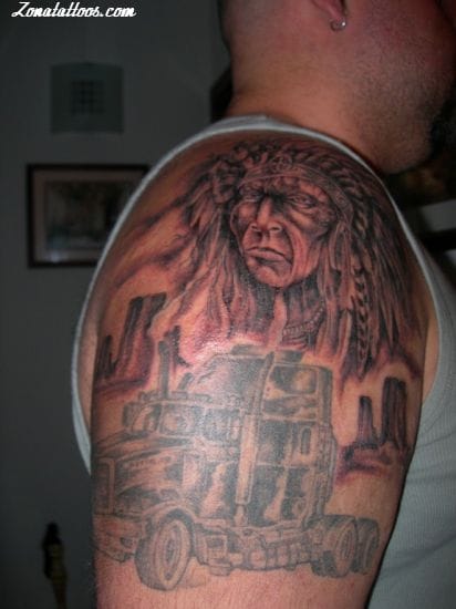 Tattoo photo Indians, Vehicles