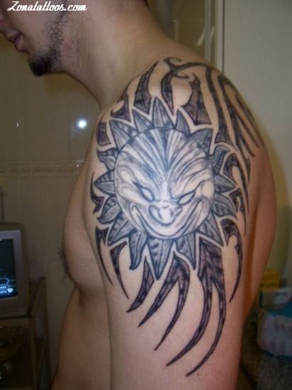 Tattoo of Suns, Tribal, Shoulder