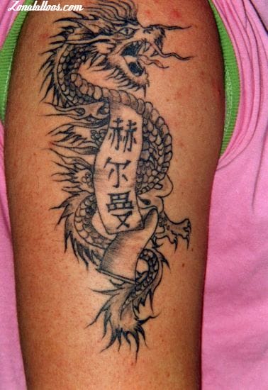 Foto de tatuaje Chino, Dragones