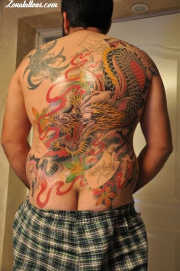 Foto de tatuaje Espalda, Orientales, Dragones