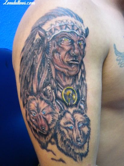 Foto de tatuaje Lobos, Indios