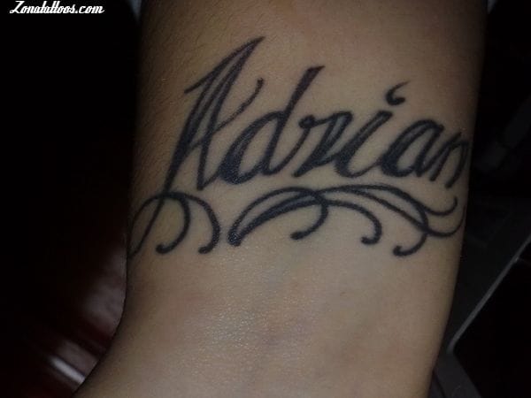 Tattoo photo Adrián, Names, Letters