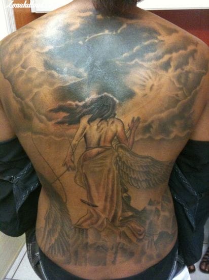 Tattoo photo Back, Angels