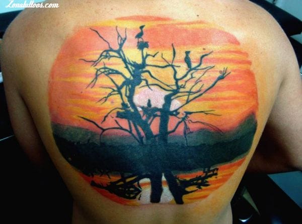 Tattoo photo Trees, Back