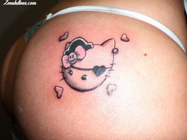 Tattoo photo Hello Kitty, Butt