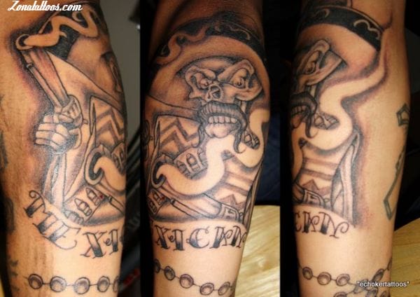 Tattoo photo Mexicans, Skulls, Forearm