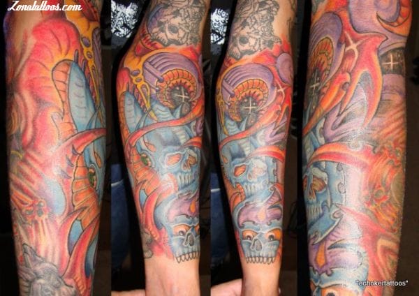 Tattoo photo Skulls, Arm