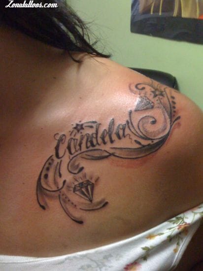 Tattoo photo Names, Candela, Diamods