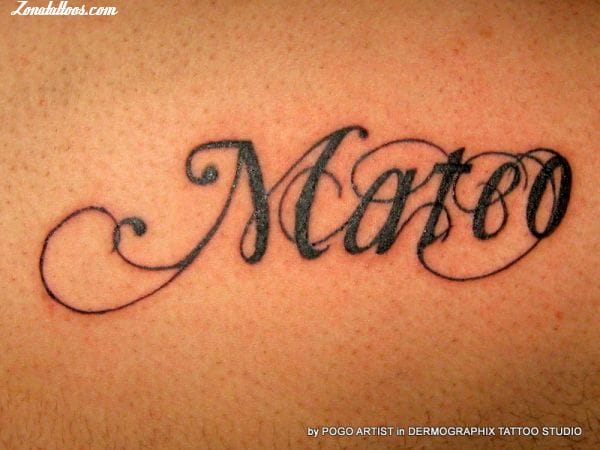 Foto de tatuaje Nombres, Mateo, Letras