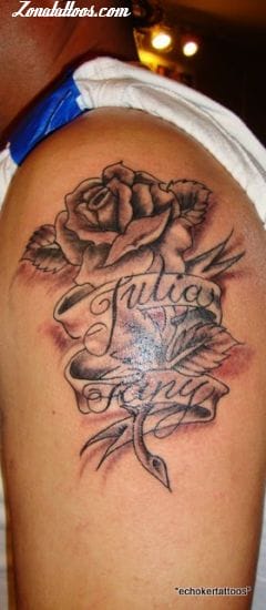 Tattoo photo Roses, Names, Julia