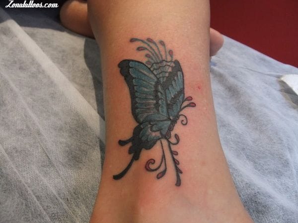 Foto de tatuaje Insectos, Mariposas, Tobillo