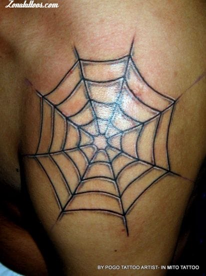 Tattoo photo Cobwebs, Shoulder