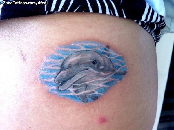 purple dolphin tattoo