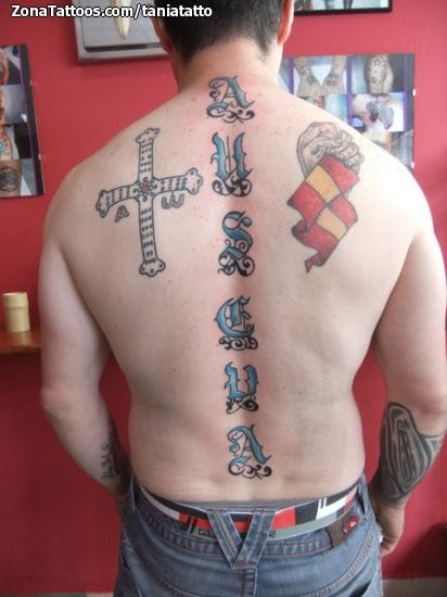 Tattoo photo Letters, Crosses, Flags