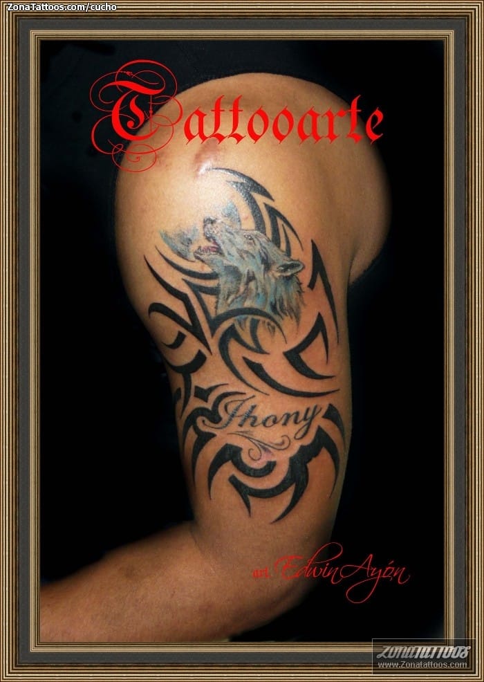 Tattoo photo Tribal, Wolfs