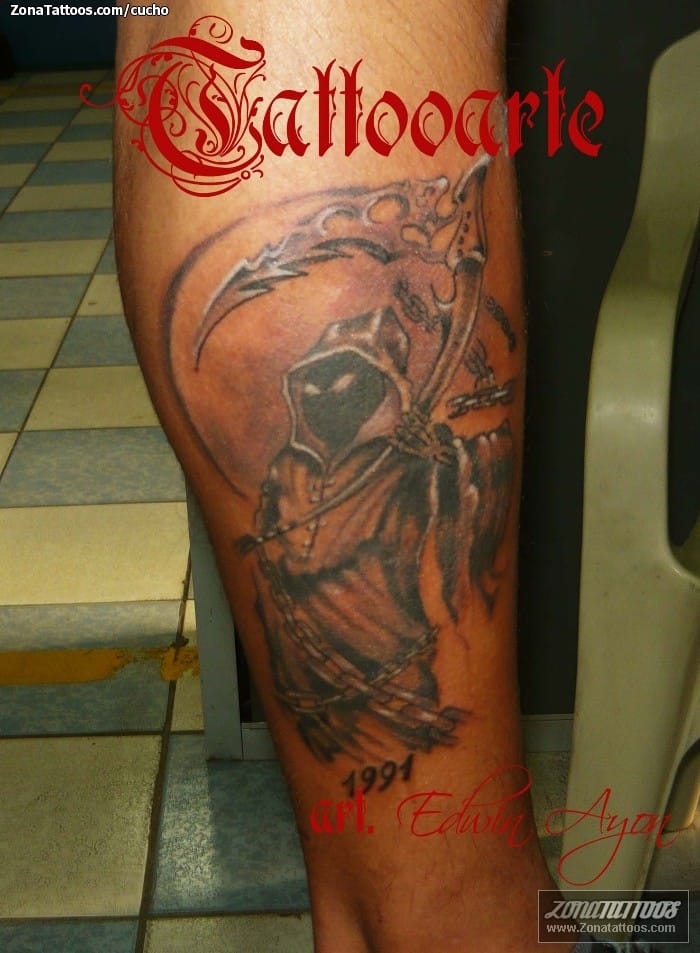 Tattoo photo Gothic, Grim Reapers, Scythes