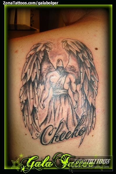 Tattoo photo Shoulder blade, Angels, Checho