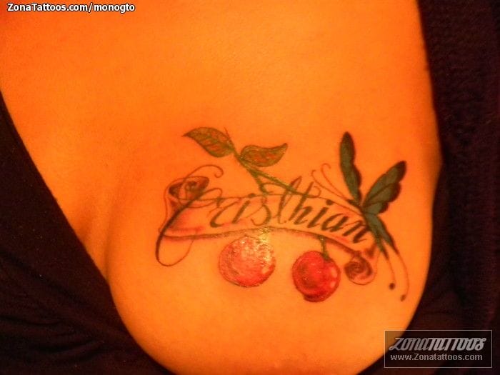 Tattoo photo Cristhian, Names, Cherries