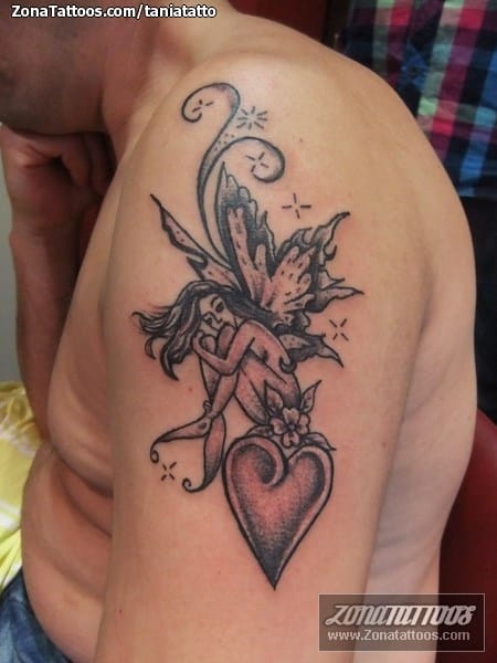 Foto de tatuaje Hadas, Fantasía, Corazones